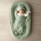 PaLulli Babynest aus 100% Musselin Baumwolle Premium Kuschelnest Babynestchen 100x60cm Klettverschluss-Klappe Nestchen Wickelauflage Kuschelbett Kokon für Babybett Babys & Säuglinge (Salbei)