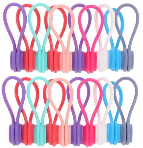 OSALADI Magnetischer Kabelhalter Kabelbinder Stück Silikon Draht-organizer für Kabel Zufällige Farbe
