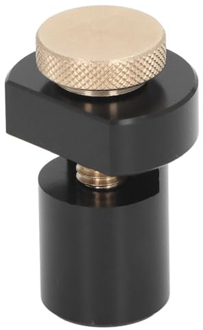 19 Mm Bankhaken mit Rändelschraube, Aluminiumlegierung, Holzbearbeitungs-Tischanschlag, Rutschfester Werkbank-Begrenzungsblock für T-Schiene, Holzbearbeitungstisch, (BLACK)