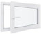 Finestra in PVC – LxH 1100 x 600 mm – Tripla vetrata – Bianco – Maniglia a sinistra