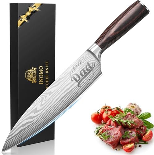 INOMO Dad Gifts from Daughter Son, Gifts for Dad Kitchen Knives, Chef Knife Step Dad Father s Day Gifts, Mens Gifts for Dad Birthday Gifts for Men Who Have Everything