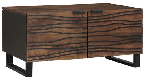 vidaXL Table Basse 80x50x40 cm en Bois Massif et Métal