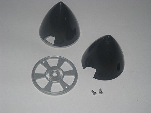 Modellbau Berthold Spinner 38-76 mm 2 Blatt Schwarz in 1a Qualität Gröse Wählbar (70 mm Schwarz, Schwarz)