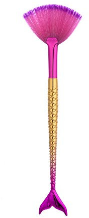 LyDia FishTail Style Unicorn Mermaid Makeup Brush (Small Fishtail Fan Brush - Purple)