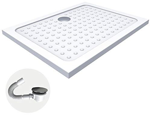 SANA Receveur de douche blanc 80 x 90 cm + siphon inclus