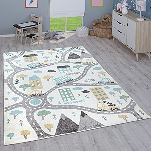 Paco Home Kinderteppich Teppich Kinderzimmer Mädchen Jungs Verschiedene Motive Und Größen, Grösse:160x220 cm, Farbe:Creme 3