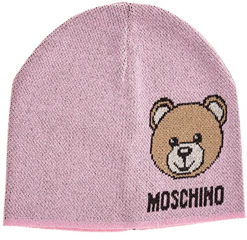 Moschino Damen Teddy Mütze rosa
