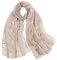 KAVINGKALY Weiches Tuch Gold Feder gedruckt Mode Schals täglich Schal Wraps für Frauen (Beige)