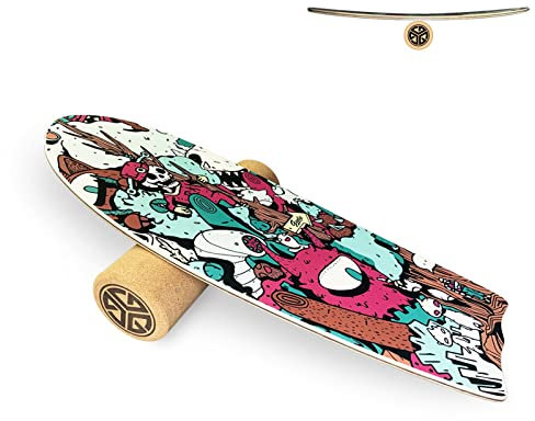 CNSTZX Balanceboard Indoor Surf Training Home Fitness Workout Surfboard Trickboard Balanceboard Wave Board Balance Board für Indoor Skaten Gleichgewichtsboard für NeuroMuscular Response Training (D)
