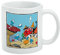 Smurf Village Keramik-Kaffeetasse, Geschenkbecher für Kaffee, Tee und heiße Getränke, 325 ml, Weiß