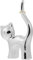 BASTOUR Porte Bijoux pour Bagues, Présentoir à Bijoux, Organisateur de Bijoux, Porte-bagues en Céramique en Forme de Chat, Bijoux Présentoir Bureau Décoration Cadeau Créatif, Silver