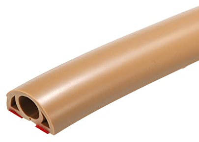 PATIKIL Floor Cord Cover Cable Protector 0.35 W x 0.28 H 6.6ft Light Brown Self Adhesive Cable Management for Home Office