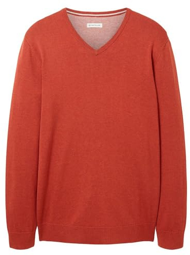 TOM TAILOR Herren 1027665 Pullover, 32720 - Warm Red Melange, M EU