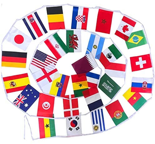 Flags Of The World Bunting - with 32 national flags from around the world