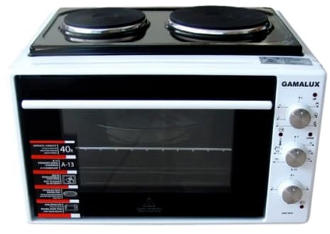 40L Ittimat Kitchen Oven With 2 Electric Hobs And Thermostat - Black Kitchen Convection Oven - Versatile Multi-Functional Ittimat Baking Oven - 2500w Electric Countertop Oven With Round Pan And Grill