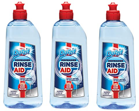 3 x Dishwasher Rinse Aid Water Mark Prevention & Brilliant Shine Clear Glass Protection 375ml