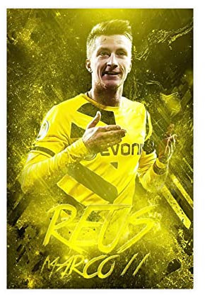 Marco Reus Sport-Poster, Sternkunst, Leinwandposter, Wandkunst, Dekordruck, Bild, Gemälde für Wohnzimmer, Schlafzimmer, Dekoration, ungerahmt, 30 x 45 cm