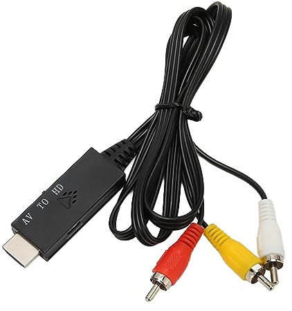 Câble AV vers HDMI, Câble de Convertisseur Vidéo Audio 3 vers HDMI pour PS3, pour N64, STB, VHS, Magnétoscope, Lecteurs DVD, 3,3 Pieds