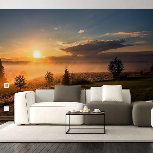 Natural Serenade Wandaufkleber, transformativer Sonnenuntergang, malerische Naturtapete, 230 x 132 cm