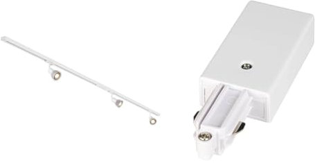 SLV LED Schienensystem PURIA, Starter Set, 1Phasen Schienen-Leuchte & 143031 Zubehör für Schienenmontage