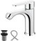 Borlon Chrome Basin Mixer Tap for 1 Hole, Single Lever Handle Bathroom Sink Taps with Pop-up Waste and Monobloc G1/2 Hoses