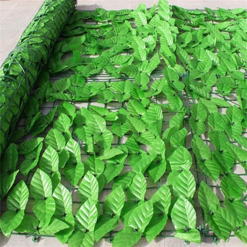 AQCQDQ Künstliche Efeu Garten Sichtschutz 100x200cm,Sichtschutzzaun Efeu,Mehrfachgröße Efeu Sichtschutz,grüner Efeuzaun mit verstärkter Verbindung, künstliche Hecken mit Weinblättern (100x200cm,3)