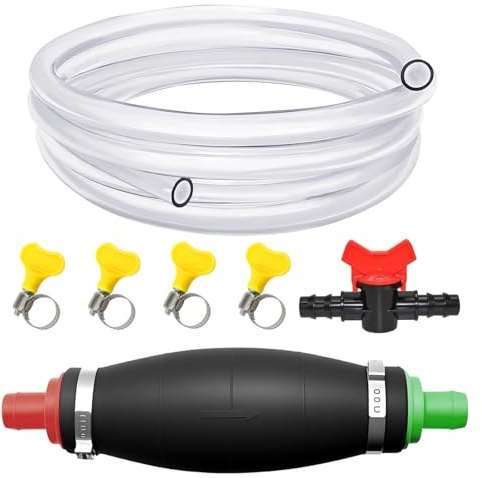 LBING Handpumpe Umfüllpumpe Benzinpumpe 2.5M Verdicken Absaugpumpe | Kraftstoffpumpe Benzin Auto für Kraftstoffe Notpumpe Benzin Diesel Wasser Benzinschlauch Öl Absaugpumpe (mit Vakuumfunktion)