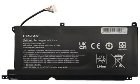 PG03XL Batterie Compatible avec HP Pavilion Gaming 15-DK 15-EC 15t-DK 16-A Series 15-DK0125TX 15T-DK100 15-EC0017NW 15-EC1087NW 15-EC000 15-EC1012NS 16-A000 16-A0013NS Ordinateur PC Portable
