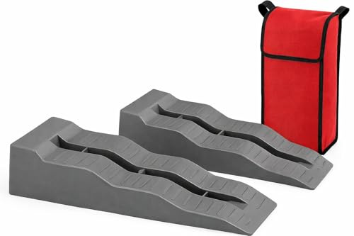 XENPER® Calzos para Ruedas de Caravana y Autocaravana – Juego de 2 Calzos con Bolsa de Transporte, Antideslizantes, 3 Niveles de Altura, Soportan hasta 4 Toneladas, para Camper, Furgoneta y RV