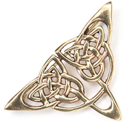 Drachensilber Brosche Schmuck Bronze keltisches Dreieck Knotenmuster Kelten Wikinger Gewandnadel