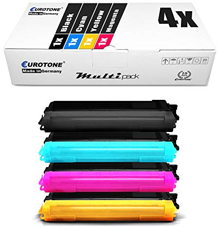 Eurotone 4X Toner TN230 Set kompatibel für Brother HL 3040 3070 / MFC 9120 9320 CN/DCP 9010, TN-230 Black Cyan Magenta Yellow