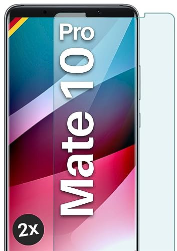 moex Cristal Templado Transparente Compatible con Huawei Mate 10 Pro, película Protectora de Pantalla inastillable, blindada, 2 Piezas