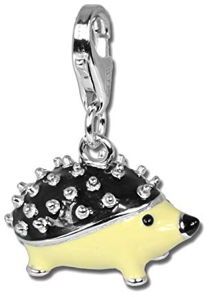 SilberDream Charm Armband Anhänger Igel beige 925er Silber Emaille D3FC615