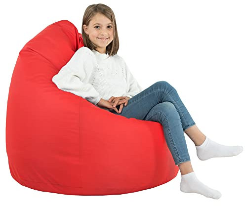 Italpouf , Sitzsack XL Größe, Sitzkissen, Riesensitzsack, Indoor, Kunstleder, Sitzsack Sessel für Kinder und Erwachsene, EPS Perlen Füllung, Zertifiziert, Rot