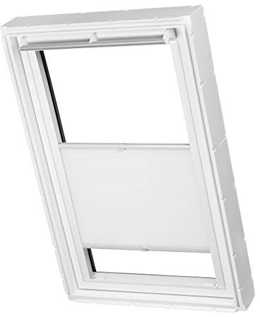 Ventanara® Dachfenster Waben Plissee ohne Bohren passend für Velux Fenster Plisseerollo Faltrollo verspannt Klebemontage (P08, Weiß Tageslicht)