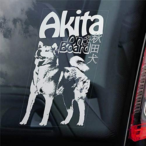 Japanische Akita on Board Autoaufkleber Inu Ken Zeichen Aufkleber Auto Aufkleber Vinyl Aufkleber Fenster Aufkleber Stoßstange Aufkleber