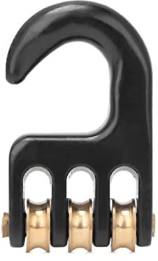 DAUERHAFT Gancio per puleggia per sartiame da Windsurf, Gancio per puleggia per sartiame a 3 rulli, Accessorio da Surf in Lega di Alluminio Resistente per sartiame da Windsurf