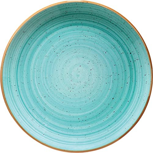 Bonna Premium Porcelain AAQGRM27DZ Aura Aqua Plate Teller flach, 27cm, Porzellan, türkis, 1 Stück