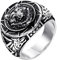 HIJONES Herren Jahrgang Runden Signet Wolf Ring Silber aus Edelstahl zum Paare Größe 62 (19.7)
