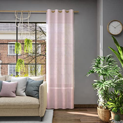 Neutex for you! Libre ECO Ösenschal, Schal, Vorhang, Halbtransparent, 245 x 142 cm (H/B), 481475, Made in Europe, Oeko-Tex Standard 100, Flieder