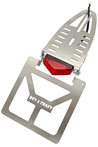 Portatarga per KTM TM Husqvarna 125 300 450 Pieghevole Universale Adattaible Moto Enduro Motard con Faretto Rosso