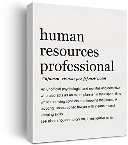 Human Resources Professioneller Definition-Druck auf Leinwand, Wandkunst, Heimbüro, Dekoration, modernes minimalistisches Gemälde, 30,5 x 38,1 cm, lustiges HR-Poster, gerahmt, fertig zum Aufhängen