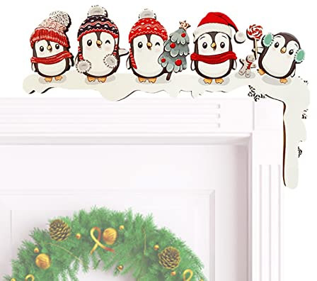 Luckxing Weihnachtsdeko Purzelnde Elche Weihnachtsmann Weihnachtspinguin Für Türrahmen-Deko Aus Weihnachts Türrahmen Dekoration Tür Eckschild Dekoration Für, Ornament, Geschenk