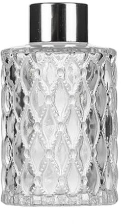 Happyupcity 150ML/5oz Clear Glass Diffuser Jars Essential Oil Diffuser Bottle with Silver Cap Home Decoration Fragrance Accessories for DIY Replacement Reed Diffuser Sticks Sets