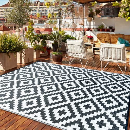 CHOSHOME Alfombra para exteriores, resistente a la intemperie, 180 x 270 cm, para balcón, resistente a la intemperie, para interior y exterior, moderna, duradera, para terraza, jardín, adecuada para