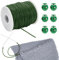NBEADS 55 Yards/50m Gummischnüre zum Nähen, 2mm Maschenhaltekordeln Maschenhalter Mit 6 Stück 0.55cm Loch Kordelstopper Zum Halten von Maschen Armbändern Halsketten Perlen, Dunkel Olivgrün