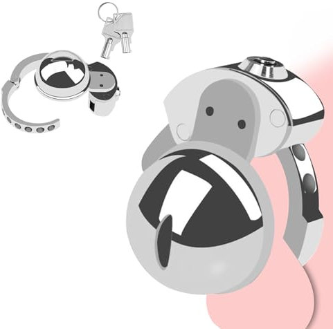 Youxclian Edelstahl einstellbare Keuschheitskäfig Metall Peniskäfig Herren Sklave Klein Cock Cage Keuschheit Sex Toy SM Bondage Penis Käfig Chastity Lock Keuschheitsgürtel Sexspielzeug für Männer