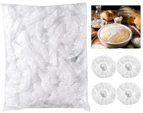 Wbgraceful 100Pcs Bowl Covers - Reusable Plastic Covers for Bread Proofing & Shower Caps