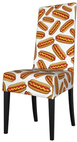 KemEng Fast Food Hot Dog, Stuhlhussen, Sitzschutz, Stretch-Esszimmerstuhl-Schonbezug, Sitzbezug für Stühle