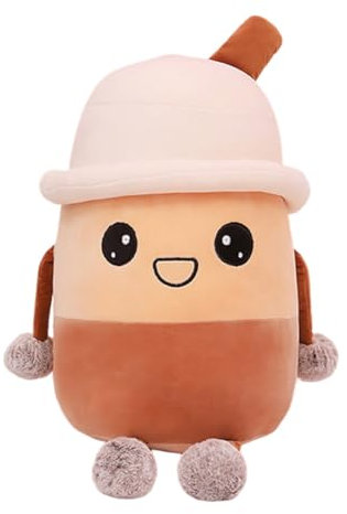 ISAKEN Milchteetasse Plüschpuppe, Kinderpuppe Kuscheltier Puppe Bubble Tea Plüschtier Niedliches Weiches Bubble Tea Kissen Geschenk für Kinder Mädchen Jungen